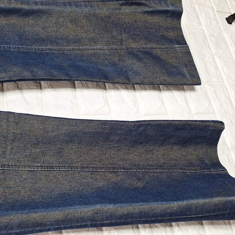 BANANA REPUBLIC Y2K Vintage Metallic Bell Bottom Flare Jeans No Front Wa… - Picture 3 of 9
